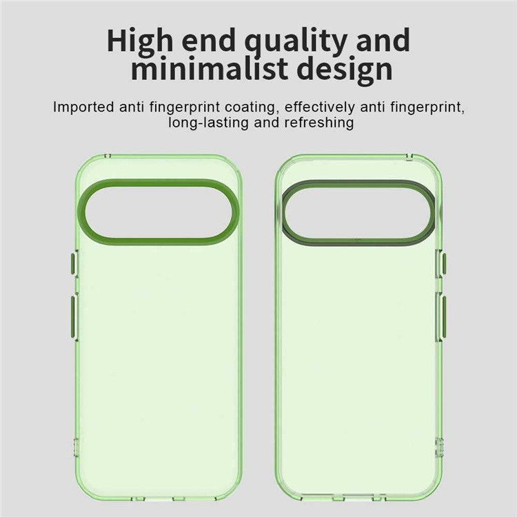 For Google Pixel 9 / 9 Pro Case PC+TPU+PET Matte Anti-Drop Phone Back Cover - Green