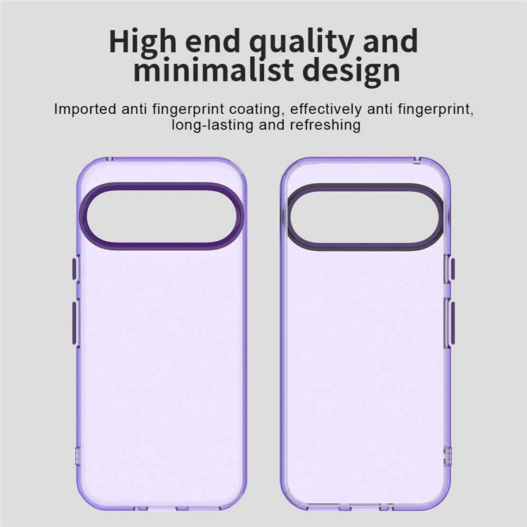 For Google Pixel 9 / 9 Pro Case PC+TPU+PET Matte Anti-Drop Phone Back Cover - Purple