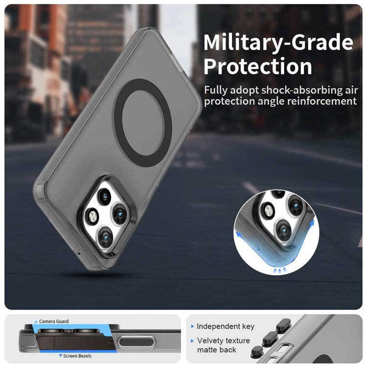 Phone Case For Motorola Thinkphone 25 5G  /  Moto S50 5G  /  Edge 50 Neo 5G Compatible with MagSafe PC+TPU+PET Anti-Drop Cover - Black