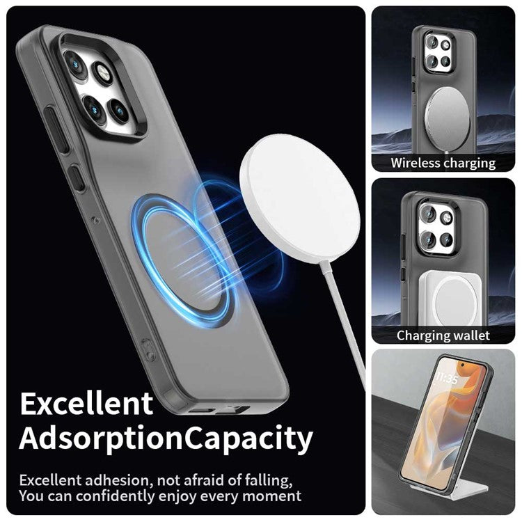 Phone Case For Motorola Thinkphone 25 5G  /  Moto S50 5G  /  Edge 50 Neo 5G Compatible with MagSafe PC+TPU+PET Anti-Drop Cover - Black