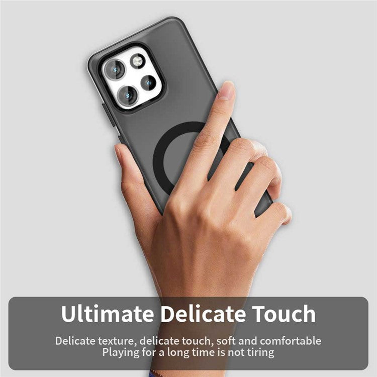 Phone Case For Motorola Thinkphone 25 5G  /  Moto S50 5G  /  Edge 50 Neo 5G Compatible with MagSafe PC+TPU+PET Anti-Drop Cover - Black