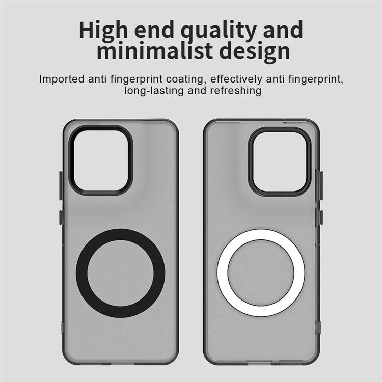 Phone Case For Motorola Thinkphone 25 5G  /  Moto S50 5G  /  Edge 50 Neo 5G Compatible with MagSafe PC+TPU+PET Anti-Drop Cover - Black