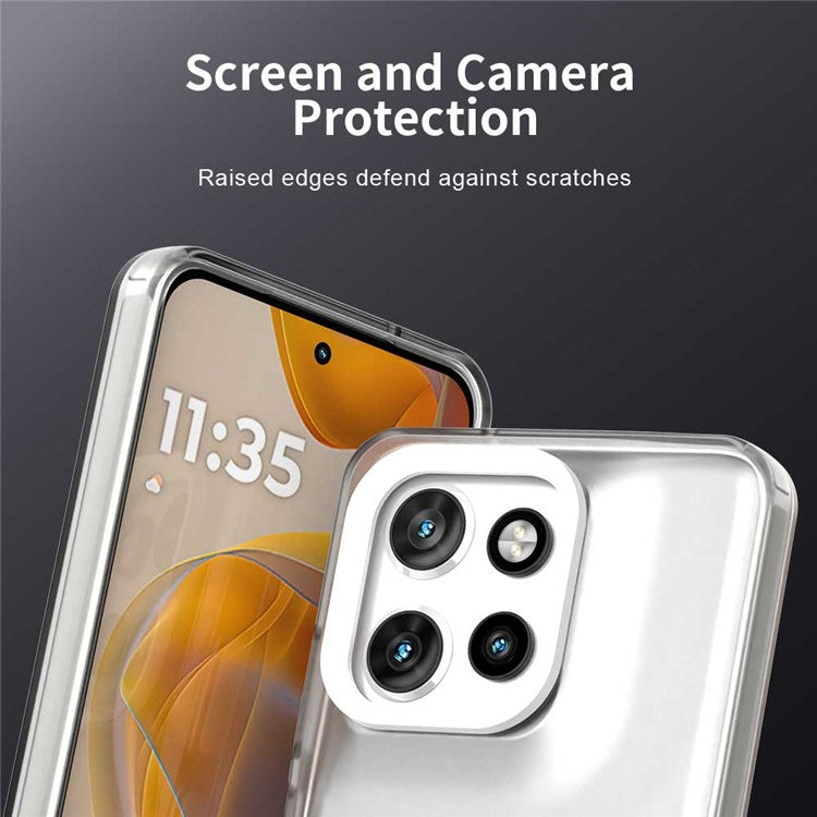 Phone Case For Motorola ThinkPhone 25 5G  /  Moto S50 5G  /  Edge 50 Neo 5G Compatible with MagSafe PC+TPU+PET Anti-Drop Cover - White