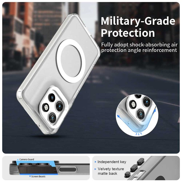 Phone Case For Motorola ThinkPhone 25 5G  /  Moto S50 5G  /  Edge 50 Neo 5G Compatible with MagSafe PC+TPU+PET Anti-Drop Cover - White