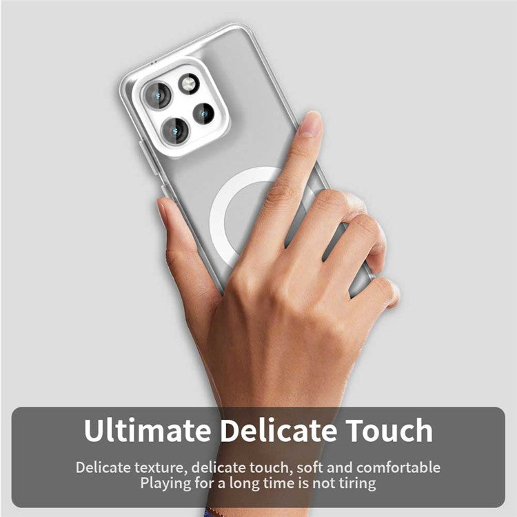 Phone Case For Motorola ThinkPhone 25 5G  /  Moto S50 5G  /  Edge 50 Neo 5G Compatible with MagSafe PC+TPU+PET Anti-Drop Cover - White