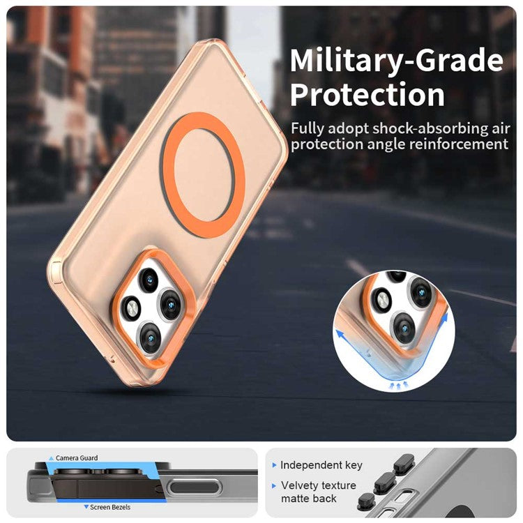 Phone Case For Motorola ThinkPhone 25 5G  /  Moto S50 5G  /  Edge 50 Neo 5G Compatible with MagSafe PC+TPU+PET Anti-Drop Cover - Orange