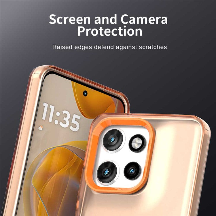 Phone Case For Motorola ThinkPhone 25 5G  /  Moto S50 5G  /  Edge 50 Neo 5G Compatible with MagSafe PC+TPU+PET Anti-Drop Cover - Orange