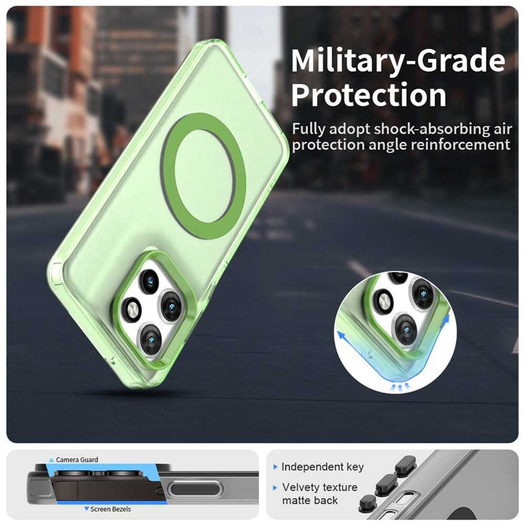 Phone Case For Motorola ThinkPhone 25 5G  /  Moto S50 5G  /  Edge 50 Neo 5G Compatible with MagSafe PC+TPU+PET Anti-Drop Cover - Green