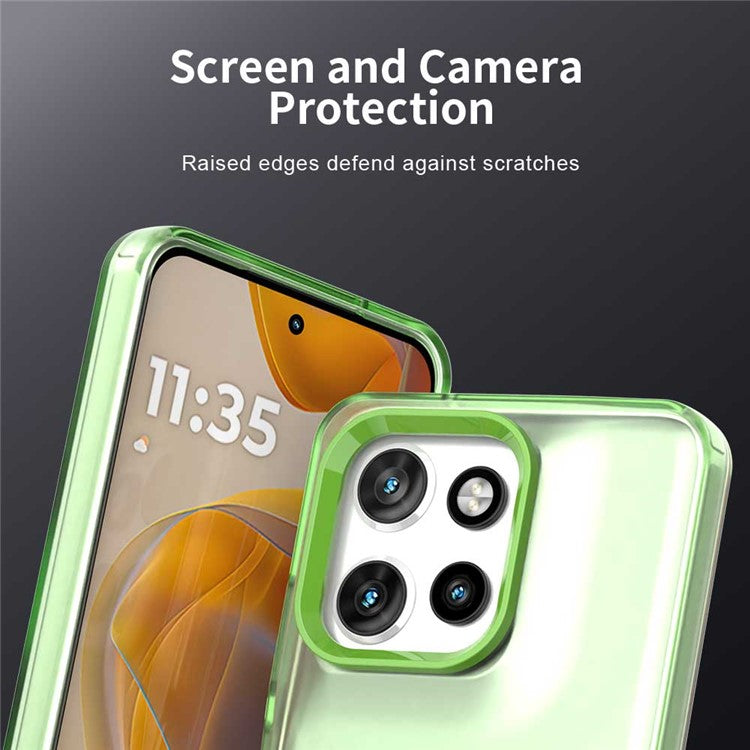 Phone Case For Motorola ThinkPhone 25 5G  /  Moto S50 5G  /  Edge 50 Neo 5G Compatible with MagSafe PC+TPU+PET Anti-Drop Cover - Green