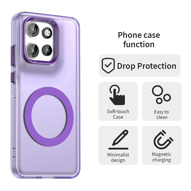 Phone Case For Motorola ThinkPhone 25 5G  /  Moto S50 5G  /  Edge 50 Neo 5G Compatible with MagSafe PC+TPU+PET Anti-Drop Cover - Purple