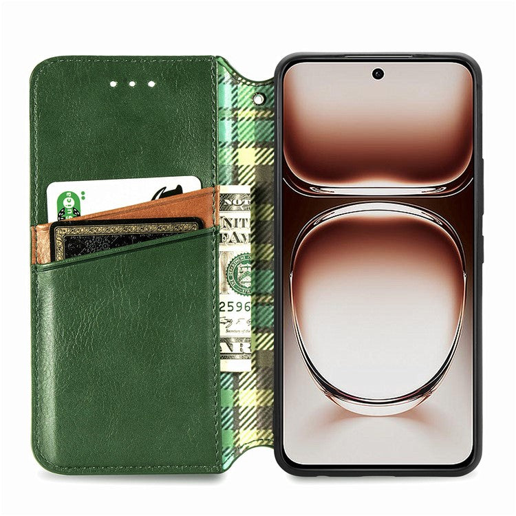 Case For Motorola ThinkPhone 25 5G / Moto S50 5G / Edge 50 Neo 5G Rhombus Imprint PU Leather Wallet Phone Cover - Green