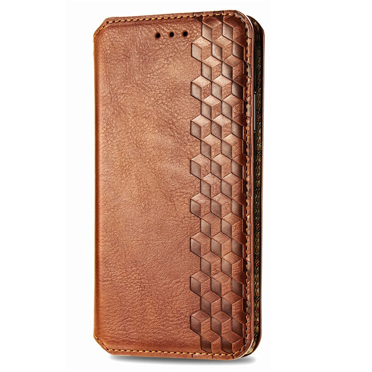 Case For Motorola ThinkPhone 25 5G / Moto S50 5G / Edge 50 Neo 5G Rhombus Imprint PU Leather Wallet Phone Cover - Brown