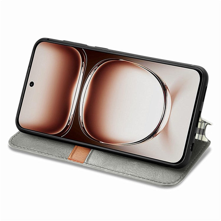 Case For Motorola ThinkPhone 25 5G / Moto S50 5G / Edge 50 Neo 5G Rhombus Imprint PU Leather Wallet Phone Cover - Grey