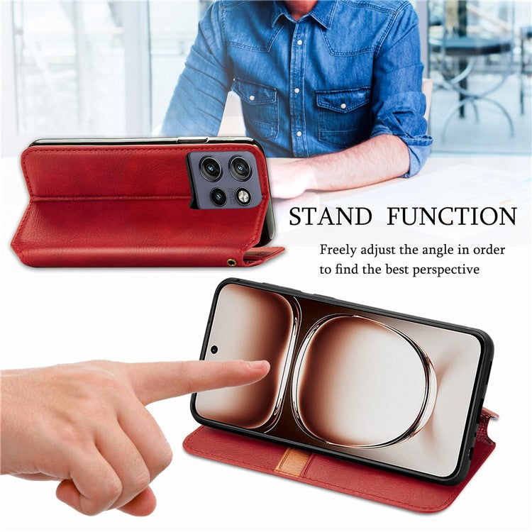 Case For Motorola ThinkPhone 25 5G / Moto S50 5G / Edge 50 Neo 5G Rhombus Imprint PU Leather Wallet Phone Cover - Red