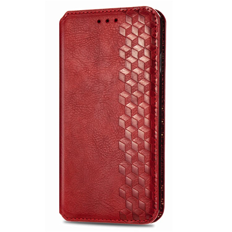 Case For Motorola ThinkPhone 25 5G / Moto S50 5G / Edge 50 Neo 5G Rhombus Imprint PU Leather Wallet Phone Cover - Red