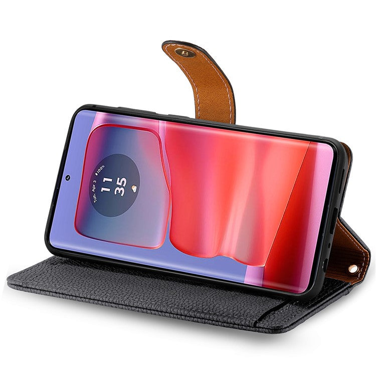 For Motorola Moto G75 5G Case RFID Blocking Zipper Pocket Leather Wallet Phone Cover - Black