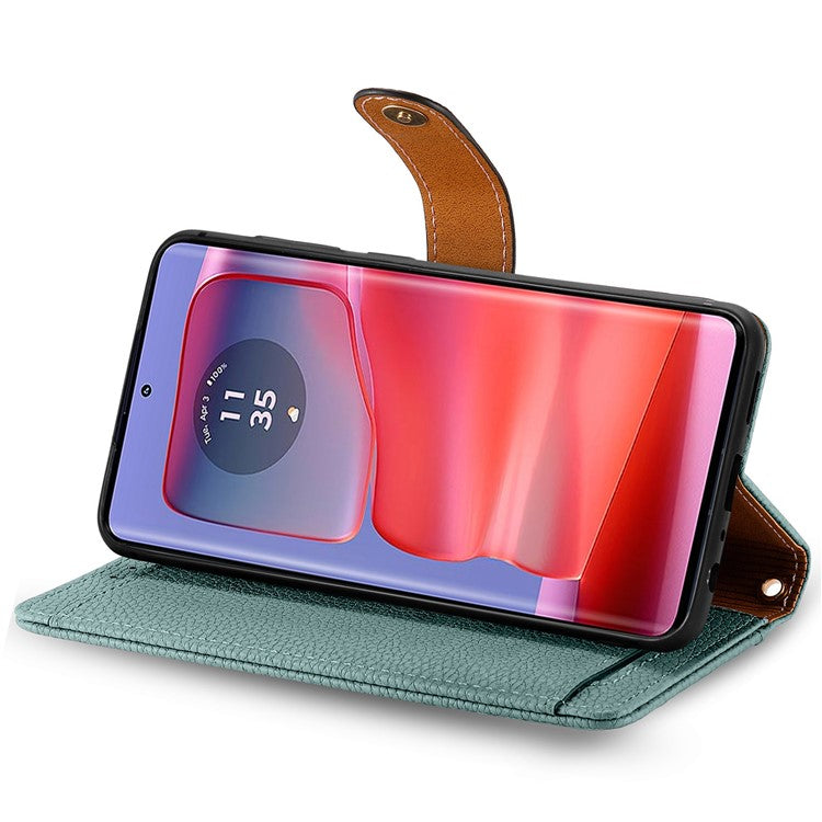 For Motorola Moto G75 5G Case RFID Blocking Zipper Pocket Leather Wallet Phone Cover - Green