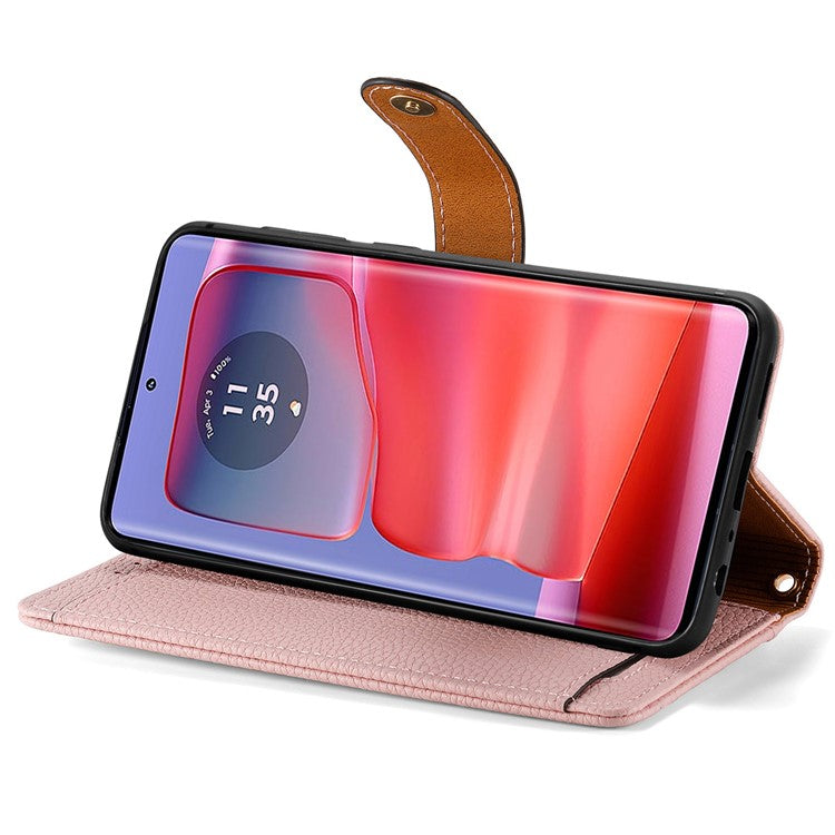 For Motorola Moto G75 5G Case RFID Blocking Zipper Pocket Leather Wallet Phone Cover - Pink