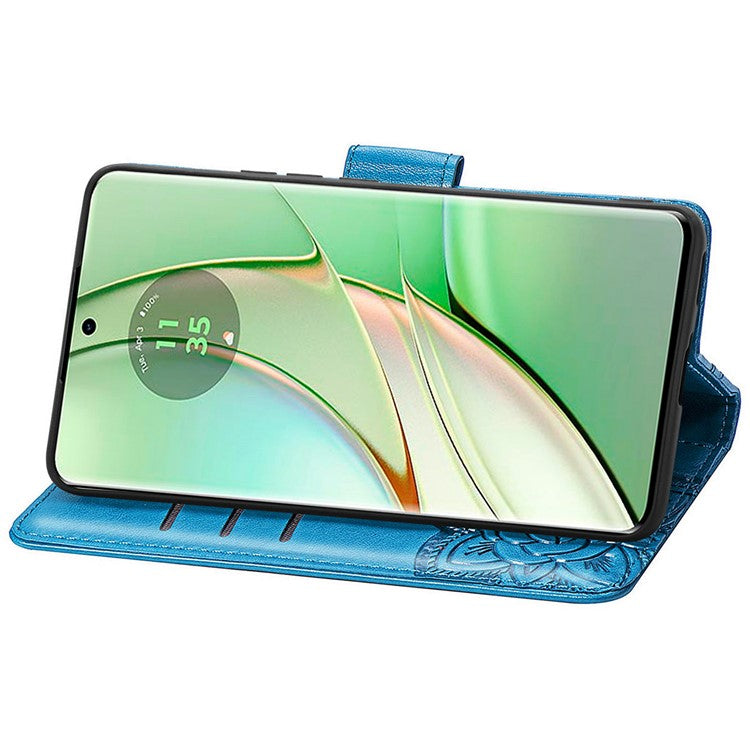 For Motorola Moto G75 5G Case PU Leather Wallet Phone Cover Butterfly Pattern - Blue