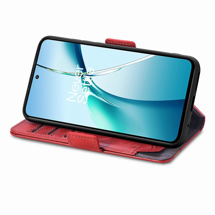 CASENEO 002 Series For Motorola Moto G75 5G Case Stand Wallet Splicing PU Leather Cover - Red