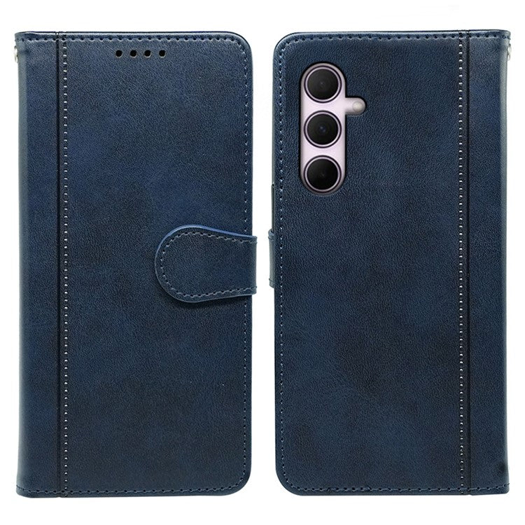 For Samsung Galaxy A36 5G Case Calf Texture Leather Stand Book Style Phone Cover - Blue