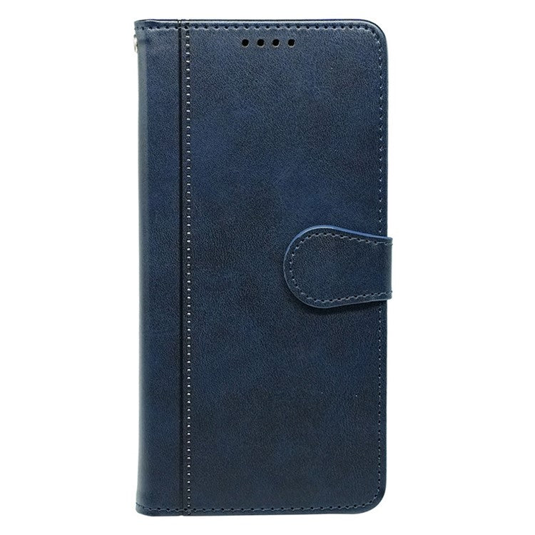 For Samsung Galaxy A36 5G Case Calf Texture Leather Stand Book Style Phone Cover - Blue