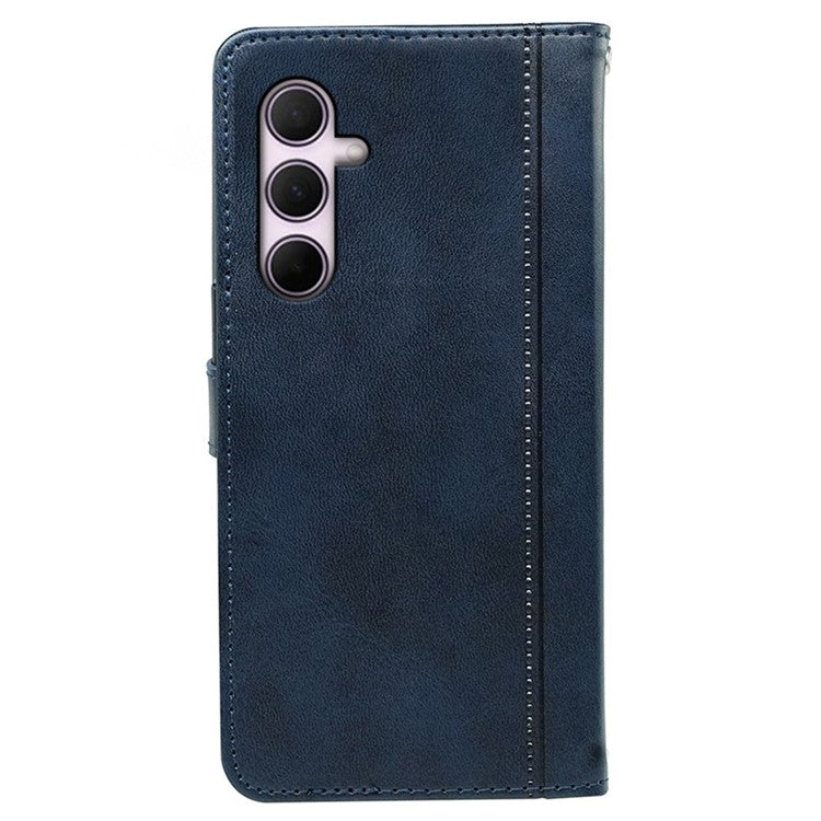 For Samsung Galaxy A36 5G Case Calf Texture Leather Stand Book Style Phone Cover - Blue