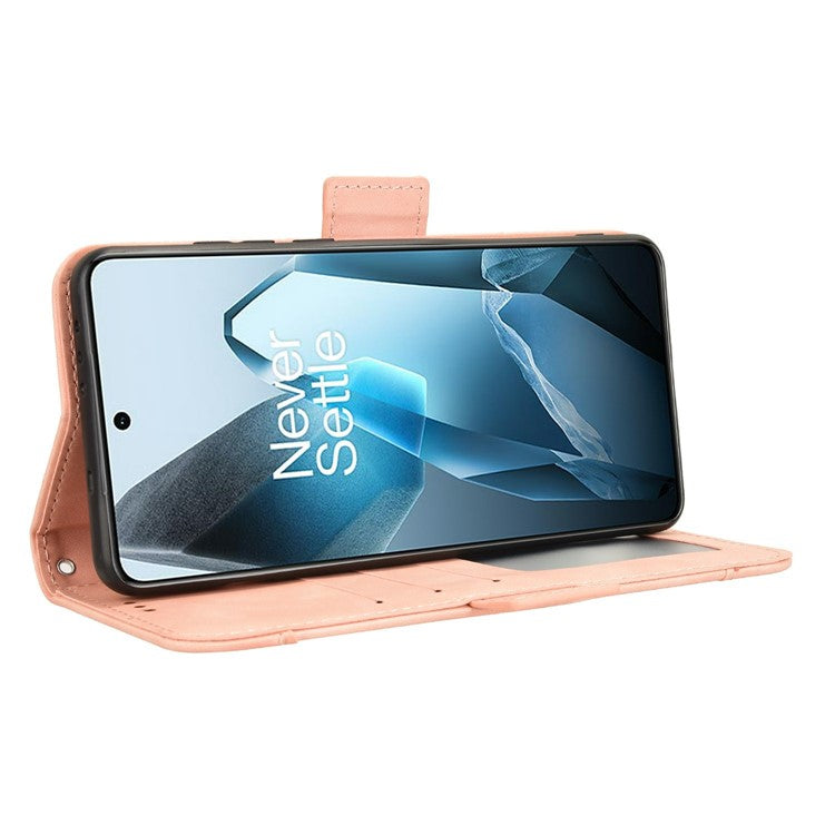 For OnePlus 13 Leather Case Phone Wallet Cover with Multiple Card Slots - Pink