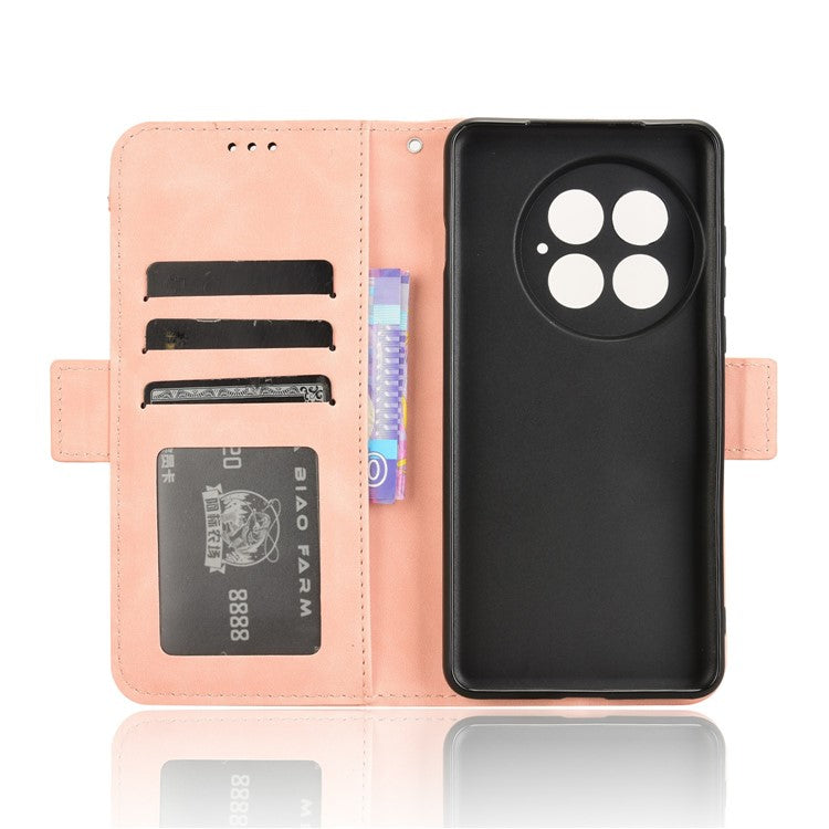 For OnePlus 13 Leather Case Phone Wallet Cover with Multiple Card Slots - Pink