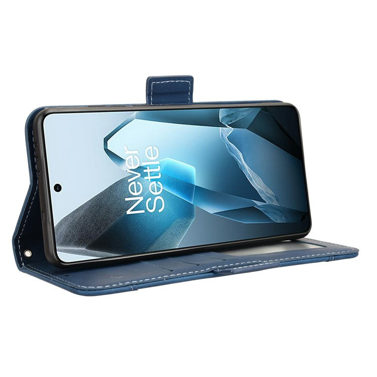 For OnePlus 13 Leather Case Phone Wallet Cover with Multiple Card Slots - Blue