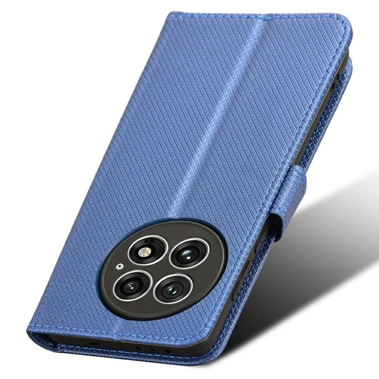 For OnePlus 13 Case PU Leather Diamond Texture Wallet Phone Cover - Blue
