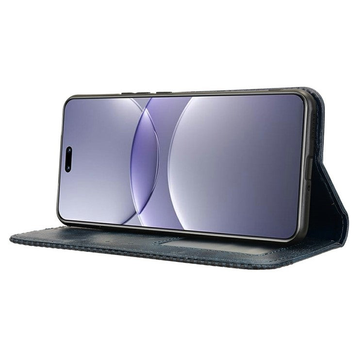 For Huawei nova 13 Pro 5G Leather Case Wallet Stand Retro Texture Phone Cover - Blue