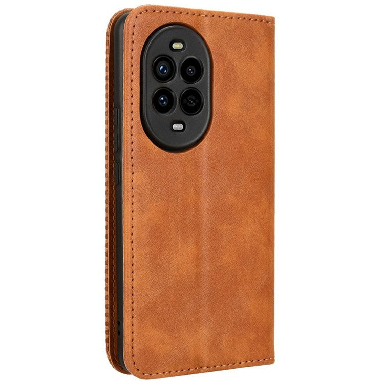 For Huawei nova 13 Pro 5G Leather Case Wallet Stand Retro Texture Phone Cover - Brown