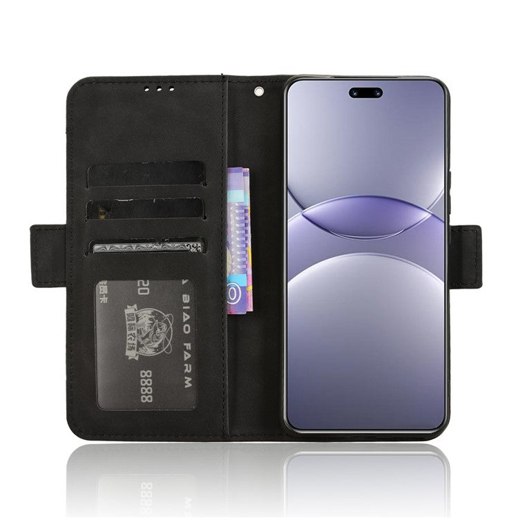 For Huawei nova 13 Pro 5G Leather Case Phone Wallet Cover with Multiple Card Slots - Black