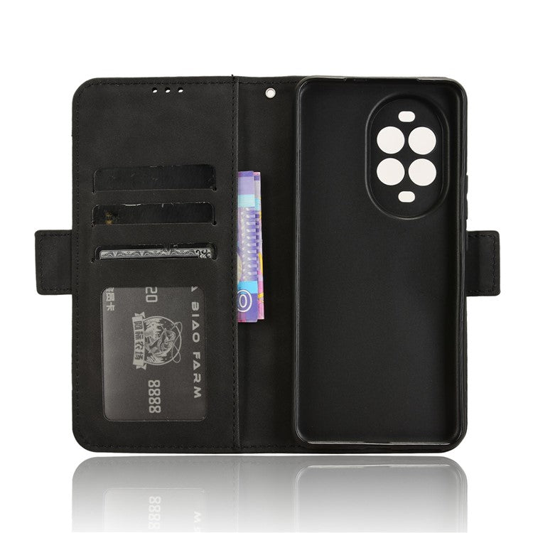 For Huawei nova 13 Pro 5G Leather Case Phone Wallet Cover with Multiple Card Slots - Black