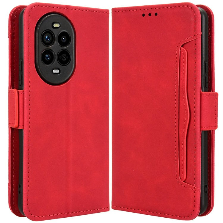 For Huawei nova 13 Pro 5G Leather Case Phone Wallet Cover with Multiple Card Slots - Red