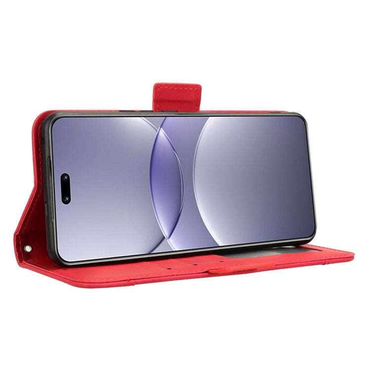 For Huawei nova 13 Pro 5G Leather Case Phone Wallet Cover with Multiple Card Slots - Red