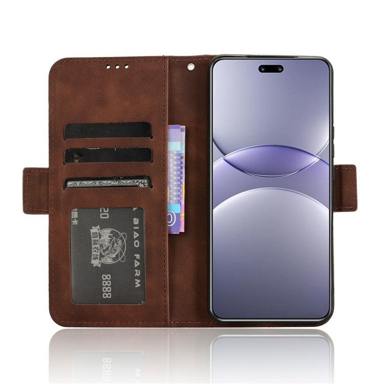 For Huawei nova 13 Pro 5G Leather Case Phone Wallet Cover with Multiple Card Slots - Brown