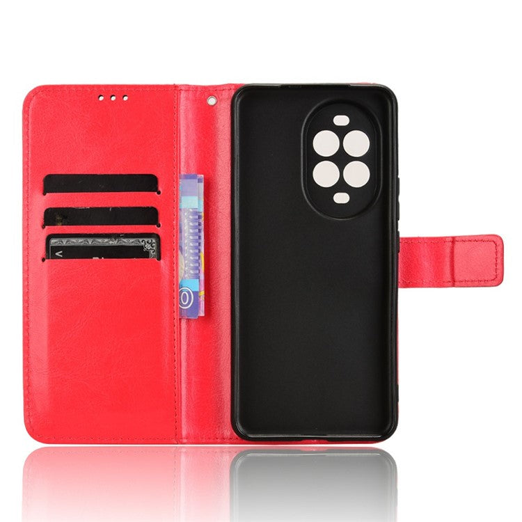 For Huawei nova 13 Pro 5G Case Crazy Horse Texture PU Leather Phone Wallet Cover - Red
