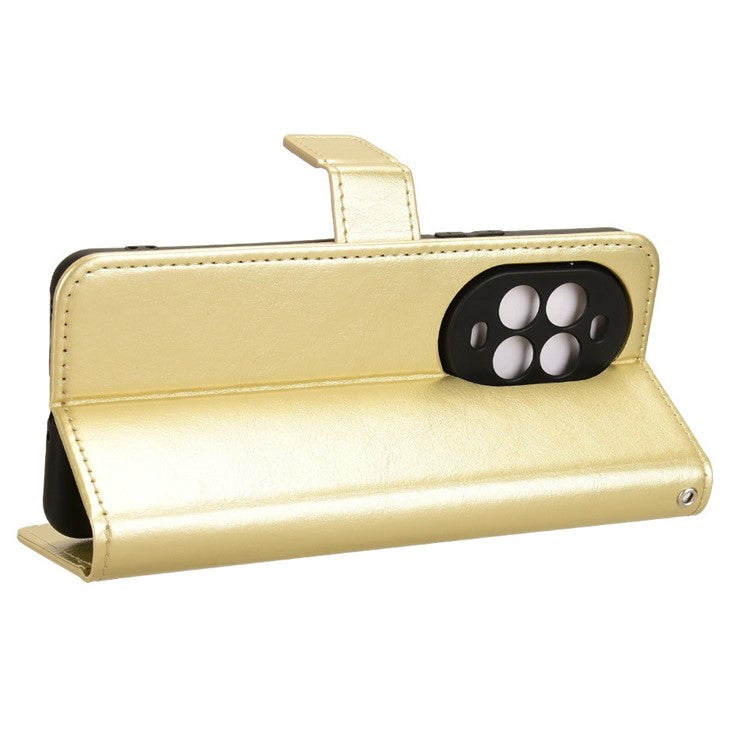 For Huawei nova 13 Pro 5G Case Crazy Horse Texture PU Leather Phone Wallet Cover - Gold