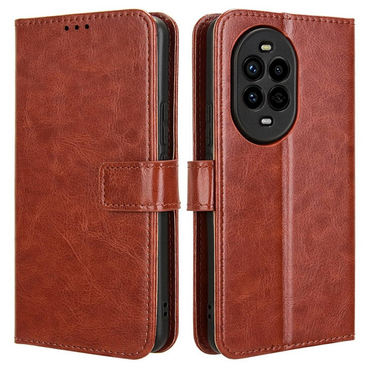 For Huawei nova 13 Pro 5G Case Crazy Horse Texture PU Leather Phone Wallet Cover - Brown