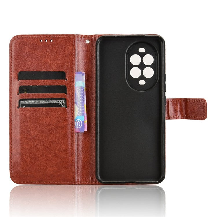 For Huawei nova 13 Pro 5G Case Crazy Horse Texture PU Leather Phone Wallet Cover - Brown