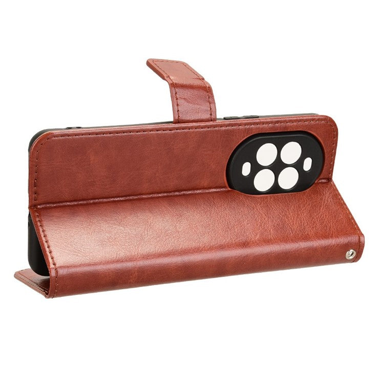 For Huawei nova 13 Pro 5G Case Crazy Horse Texture PU Leather Phone Wallet Cover - Brown