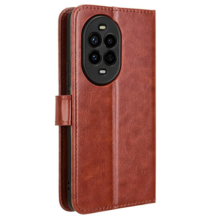 For Huawei nova 13 Pro 5G Case Crazy Horse Texture PU Leather Phone Wallet Cover - Brown