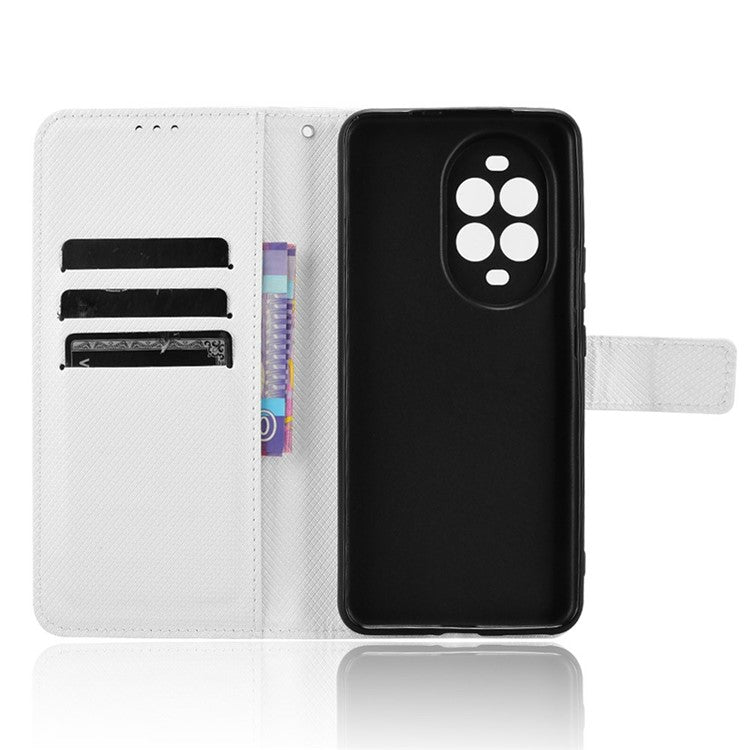 For Huawei nova 13 Pro 5G Case PU Leather Diamond Texture Wallet Phone Cover - White