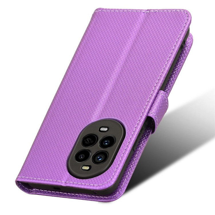 For Huawei nova 13 Pro 5G Case PU Leather Diamond Texture Wallet Phone Cover - Purple