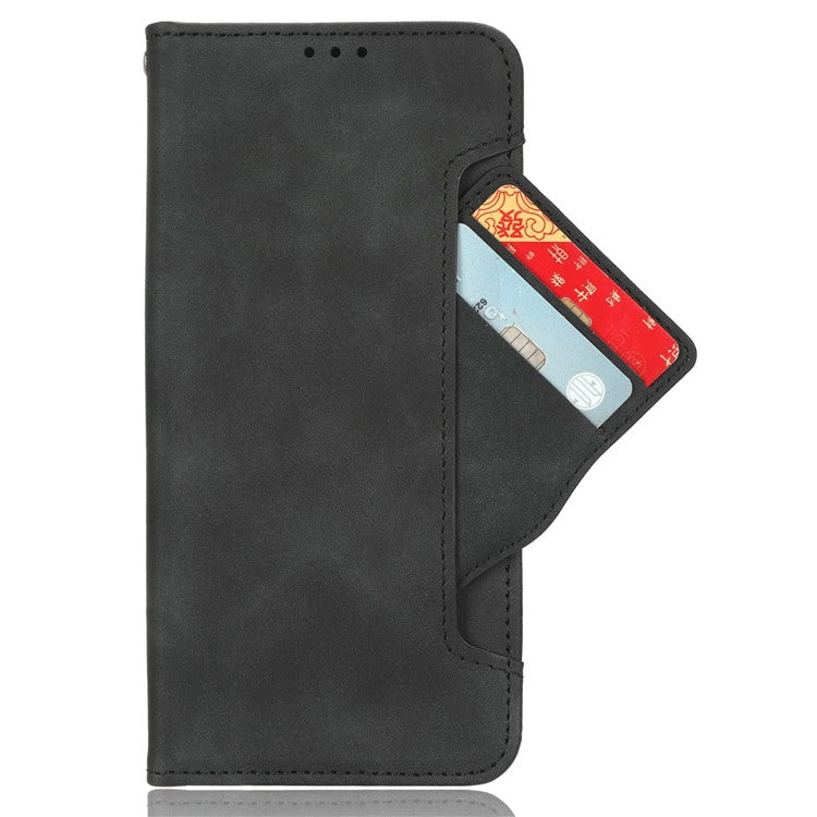 For Infinix Hot 50 Pro 4G X6881 Leather Case Phone Wallet Cover with Multiple Card Slots - Black