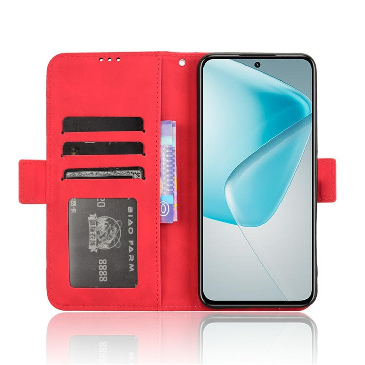 For Infinix Hot 50 Pro 4G X6881 Leather Case Phone Wallet Cover with Multiple Card Slots - Red