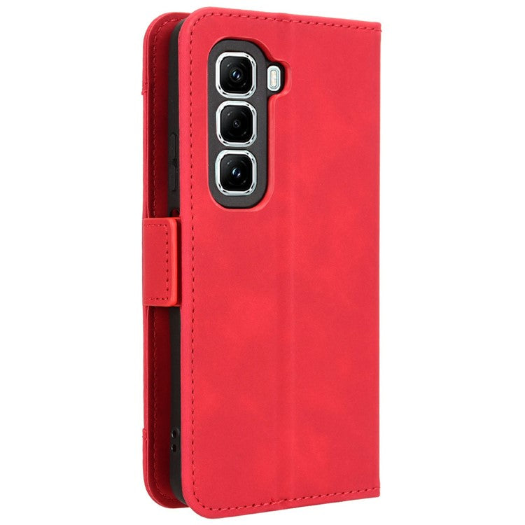 For Infinix Hot 50 Pro 4G X6881 Leather Case Phone Wallet Cover with Multiple Card Slots - Red