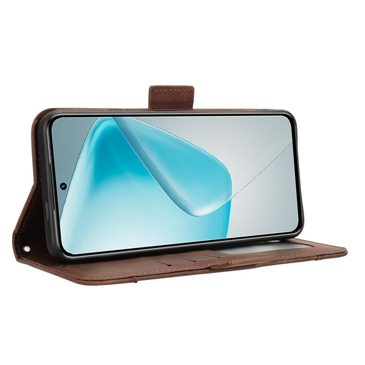 For Infinix Hot 50 Pro 4G X6881 Leather Case Phone Wallet Cover with Multiple Card Slots - Brown